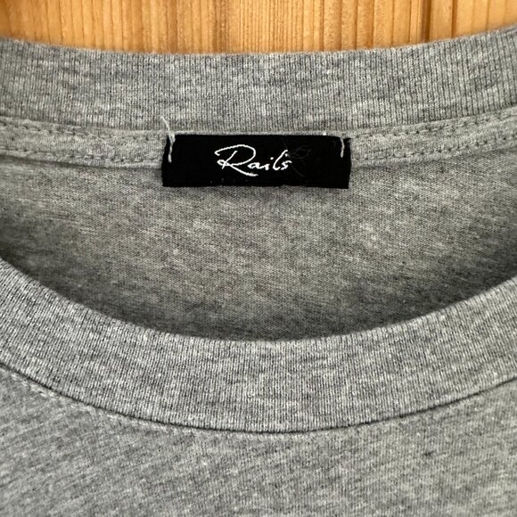 Rails Size XS Edie Tie Wrap Skirt Short Sleeve Dress in Heathered Gray - Picture 3 of 8